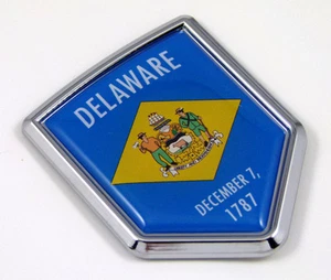 Delaware USA State Flag Car Chrome Emblem Decal Sticker cars bike laptop boat - Imagen 1 de 3