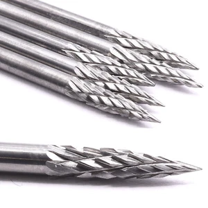 5x VHM Fräser 3mm Frässtift Raspel Gravur für Dremel Proxxon Multiwerkzeug - Bild 1 von 6