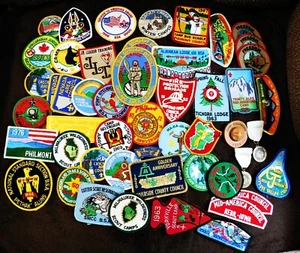 BOY SCOUT LARGE VINTAGE PATCH AND MEDAL LOT  50 ITEMS - Picture 1 of 5