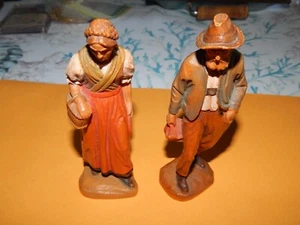 RARE Antique Hand Carved Figures 5" Tall Beautiful Condition - Picture 1 of 8