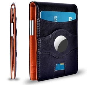 Portafoglio da uomo sottile con clip per soldi in pelle bloccante RFID pieghevole porta carta di credito - Foto 1 di 9
