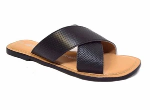 TS TAKING SHAPE size 6 / 37 Anastasia Black Leather Sandals slides shoes NEW! - Picture 1 of 3