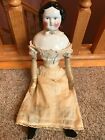 19" Gorgeous Antique Fancy Hair China Head Girl Lady Doll w/ leather arms cloth