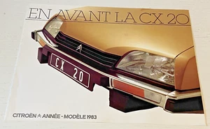 Notice Commerciale CITROEN CX En Avant la CX 20  - Juin 1982  - Bel Etat. - Picture 1 of 3