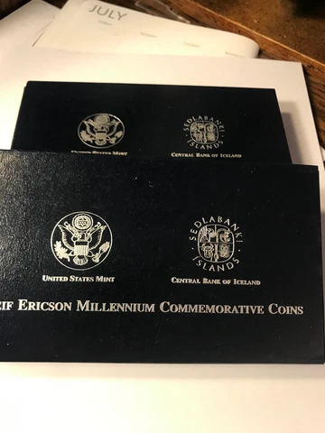 2000 Leif Erickson Millennium Proof Commemorative Silver Dollars Cover