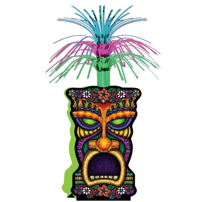 Centro de mesa Luau Party Tiki 14" vajilla de papel Luau suministros de fiesta decoraciones Foto 1 de 1