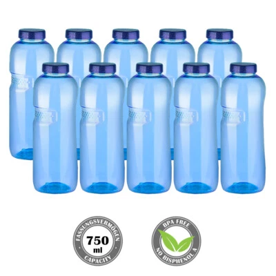 10 x Tritan Trinkflasche 750ml (BPA frei) Flasche Sport Wasser 0,75L Kavodrink - Bild 1 von 4