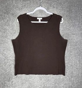 Charter Club Woman Silk Blend Sleeveless Knit Tank Top Womens Size 2X Brown - Picture 1 of 5