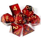 Red Resin Dice Set Polyhedral Dice Handmade Sharp Edge Dice for RPG Table Game