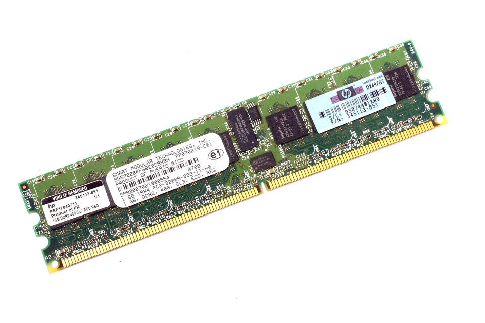 Smart Modular SG572284FG8E0DBHBH PC2-3200R-333-11-H0 1GB Server Memory RAM - Image 1 of 1