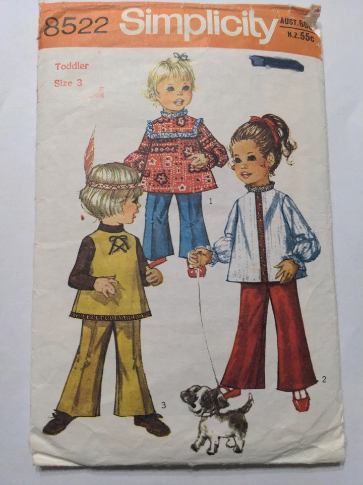 Vintage 1970s Simplicity pattern 8522 toddler Blouse and pants size 3  - Image 1 of 2