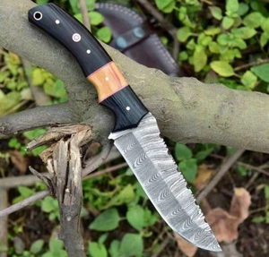 Damascus Knife Hunting Knive Fixed Blade Tactical Sharp Skinner Best Knives EDC - Picture 1 of 4