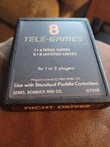 Night Driver (Atari 2600, 1978) Cart Only, Tested - Picture 1 of 3