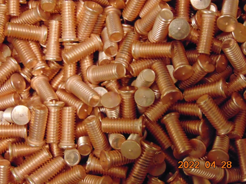 LOT 100 M6 Copper Plated Spot-Welding Screw Stud Solder Bolts CDF M6 X 15MM MS