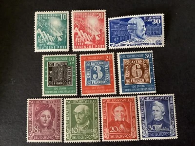 Bund 1949 Mi Nr 111–120 Postfrisch Teil Geprüft Sofort kaufen Privat - Bild 1 von 4