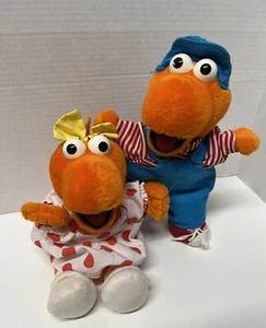 RARE Rex & Rita Saurus Hand Puppets Plush Dinosaur Doll Toy Vintage Applause L5 - Picture 1 of 9