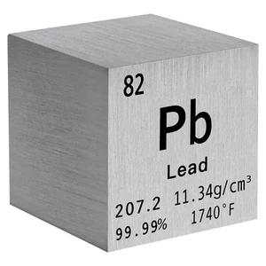 Lead Metal 25.4mm 1 inch Density Cube 99.95% for Element Collection + Box - Picture 1 of 6