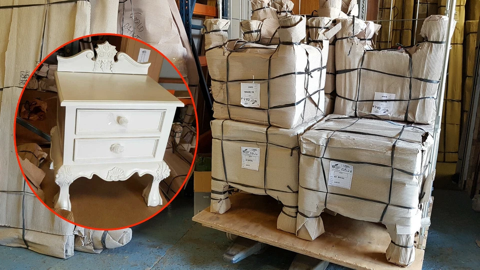 White, Black or Ivory finish rococo queen anne french style mahogany bedside - Image 1 of 1