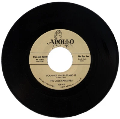 THE COLEMANAIRES "I CANNOT UNDERSTAND IT c/w THIS MAY BE THE LAST TIME" 1957 R&B - Image 1 of 2