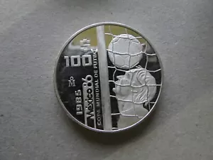 Mexico 100 Pesos, 1985 1986 FIFA World Cup - Ball in Net, Proof - Picture 1 of 2