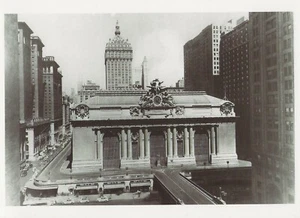 CARTOLINA Grand Central Terminal Esterno New York City c1945 MINT Repro - Foto 1 di 1