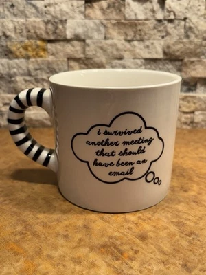 "I Survived Another Meeting That Should Have Been an Email" Coffee Mug Stripes - Image 1 of 4