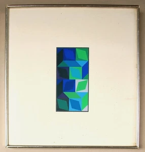 Victor Vasarely (Hungarian-French 1906-1997) Silkscreen, Design for LGA 1968. - Picture 1 of 13