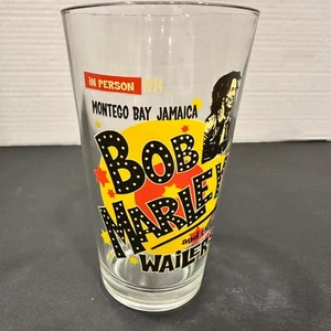 Bob Marley Montego Bay Jamaica 1974 Pint Glass Reggae Wailers Vintage - Picture 1 of 6