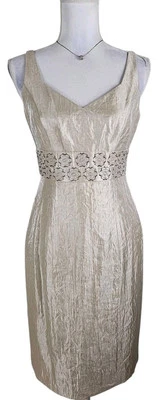 Adrianna Papell~Woman Size 6~Silver/Gold Beaded Formal Cocktail Party Dress NWOT - Image 1 of 4