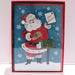 Roberts And Reid 10 Cartoline di Natale 3D Stile Vintage Babbo Natale Buon Natale Nuove! - Foto 1 di 2