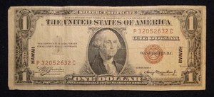 SERIES OF 1935 A $1 BROWN SEAL WWII HAWAII SILVER CERTIFICATE - Picture 1 of 2