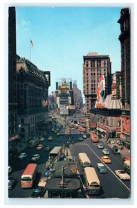 Vintage Times Square New York City Straßenszene Farbpostkarte - Bild 1 von 2