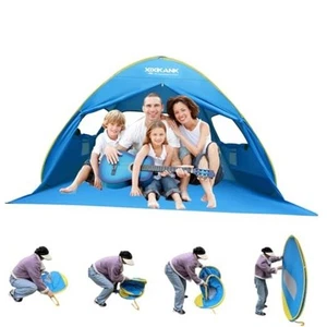 Pop Up Beach Tent Instant Sun Shelter for 3-4 Persons UPF 50+ Automatic Beach - Picture 1 of 7