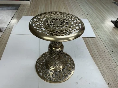 实心黄铜植物支架台灯台 15 英寸高好莱坞摄政复古 — 第 1/4 张图片