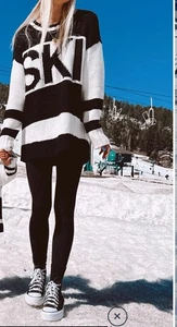 Show Me Your Mumu Ski In Pullover Oversized Strick Damen XS - SKI Pullover B&W - Bild 1 von 14