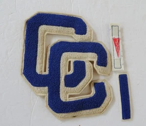 Vintage Schule Letterman Universität Chenille Buchstabe CC Sport Aufnäher Patch 8,5" X7 - Bild 1 von 3