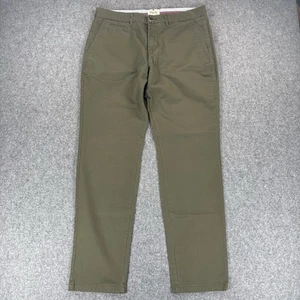 Perk Feel Good Men's Slim Fit Stretch Chinos 35x32 Olive Green Cotton Blend - Picture 1 of 10