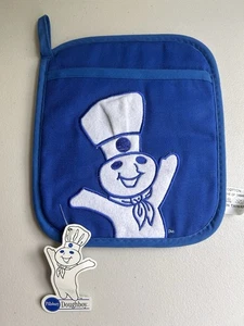 Pillsbury Doughboy Pot Holder 1997 NWT Poppin Fresh Blue Taiwan Benjamin Medwin - Picture 1 of 11