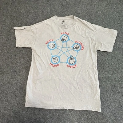 Adult Gray Comedy The Big Bang Theory Rock Paper Scissor Spock T-shirt Tee LG - Image 1 of 4