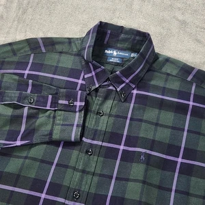 Camisa Ralph Lauren Para Hombre Extra Grande Verde Púrpura Cuadros Blake Abotonada Clásica - Imagen 1 de 11