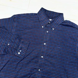Brooks Brothers Oxford Hemd Herren Large blau kariert kariert USA Madison Fit bügelfrei - Bild 1 von 9
