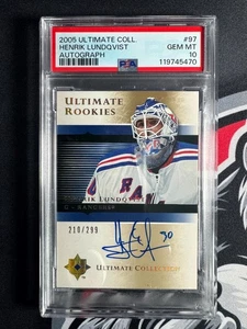 2005 Ultimate Collection Henrik Lundqvist RC Auto #97 /299 GEM MT PSA 10  - Picture 1 of 2