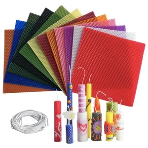 12 Colors Beeswax Sheets for Rolling Candle 8" X 8" Beeswax Sheets for Candle... - Picture 1 of 8