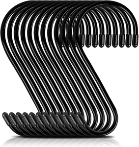 12 Pack 6 Inch S Hooks,Large S Hooks Vinyl Coated Heavy Duty S Hooks - Picture 1 of 12