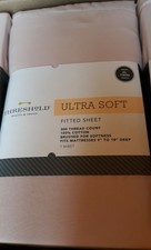 Threshold Ultra Soft pink petal XL/Twin Fitted Sheet 300 Thread Count 100 Cotton