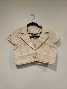Periscope Women Khaki Crop Jacket Size M - Picture 1 of 7