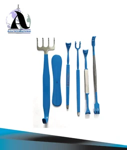 Retrattore Chirurgico Isolato Set 6 Pezzi Strumenti Chirurgici Colore Blu - Foto 1 di 4
