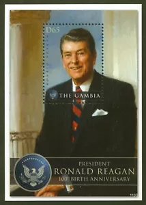Gambia Sc# 3351, Ronald Reagan 100th Birth Anniv., 2011 Souv. Sheet, VF/XF MNH - Picture 1 of 1