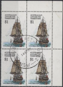 Australian Antarctic Territory 1979 HMS Resolution $1, corner block, used - Picture 1 of 1