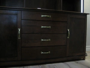 BARONET CLASSIC WALNUT STAIN SOLID MAPLE CREDENZA MADE IN CANADA - Picture 1 of 24